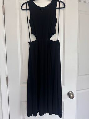 Fifteen Twenty Black Sleeveless Cutout Midi Dress